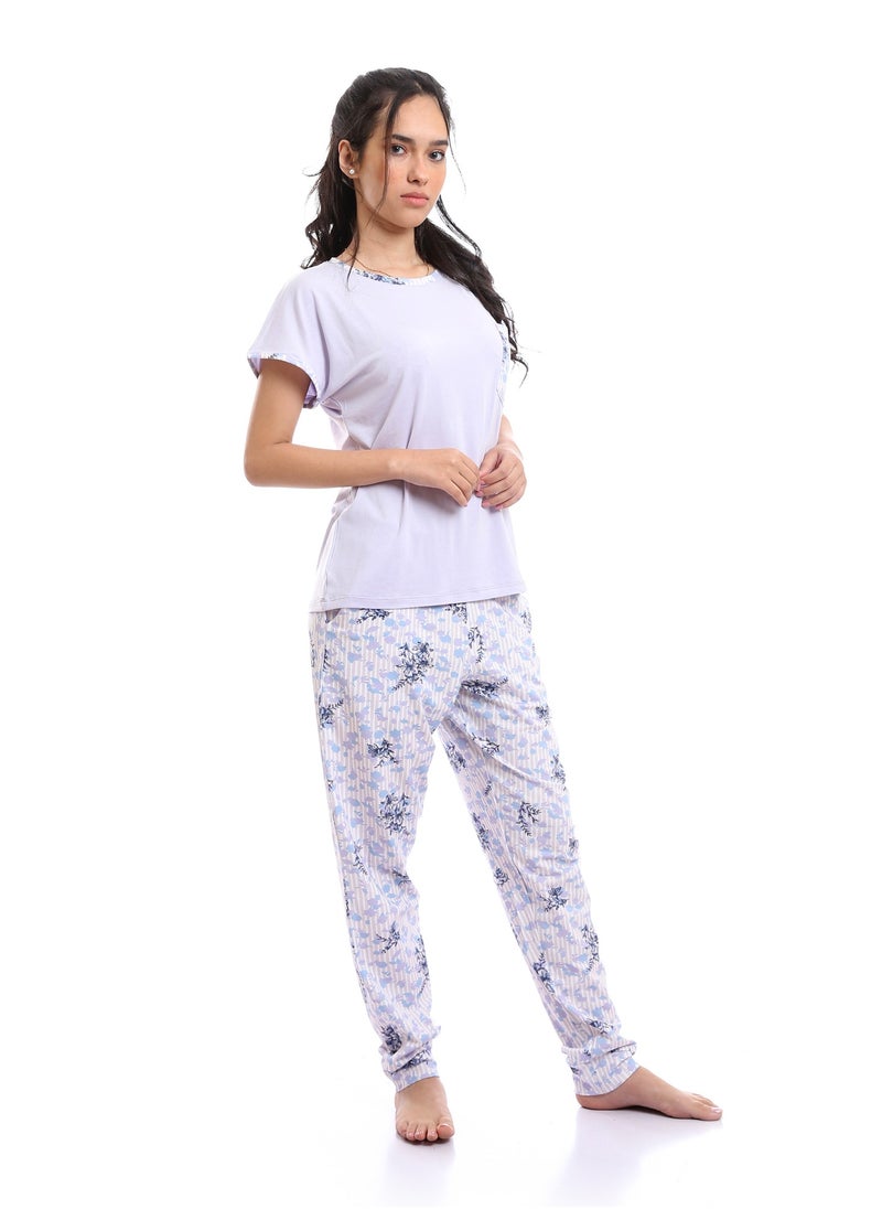 REDCOTTON Red Cotton- Women's Capri Pajama Set-purple  - Image 4