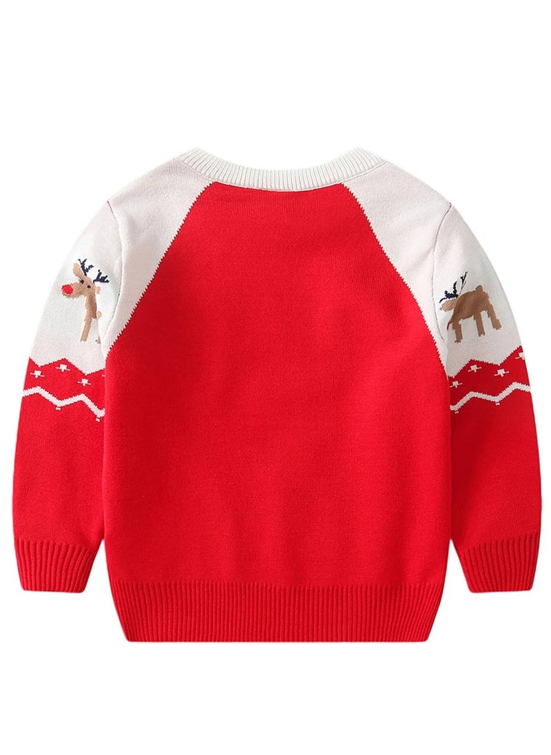 Generic SAPS Christmas Themed Reindeer Printed Pullover - Red  - Image 2