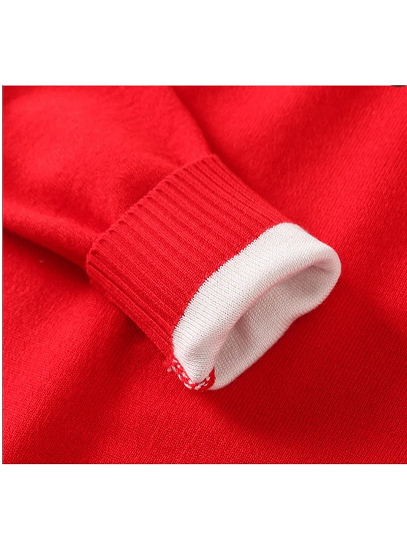 Generic SAPS Christmas Themed Reindeer Printed Pullover - Red  - Image 5