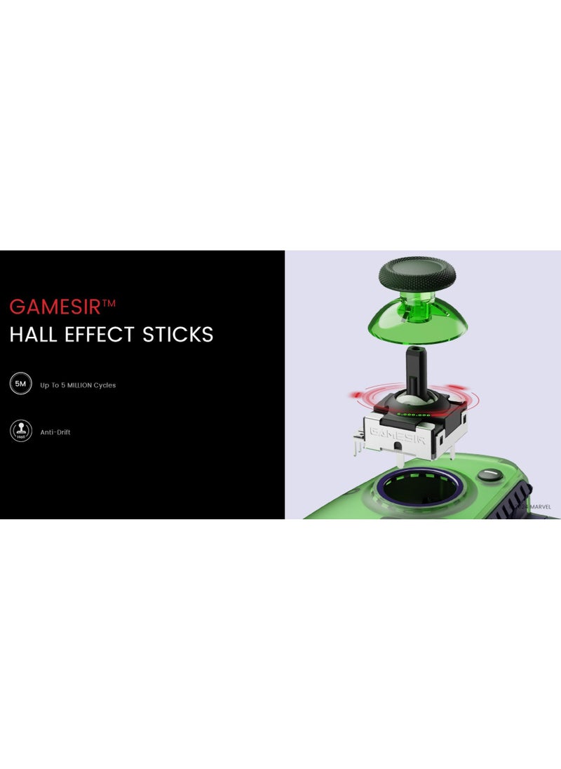 General - Professional Wireless Gamepad GameSir G8 Plus Hulk Bluetooth Mobile Gaming Controller for Android / iOS / Switch / Steam / Tablet / PC with Hall Effect Joysticks Hall Trigger 6-Axis Gyro 1000mAh Battery Green - Image 1
