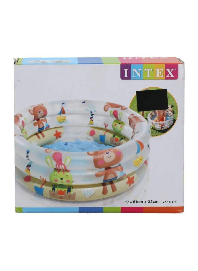 INTEX PVC Round Inflatable Three-Ring Baby Pool Multicolour 22 x 61 x 61 cm 57106