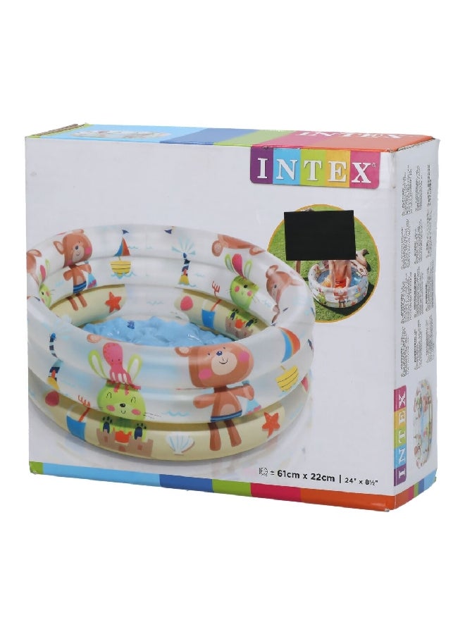 انتكس 57106 حمام سباحة للأطفال دائري قابل للنفخ بثلاث حلقات من البي في سي متعدد الألوان 22 × 61 × 61 سم - Image 3