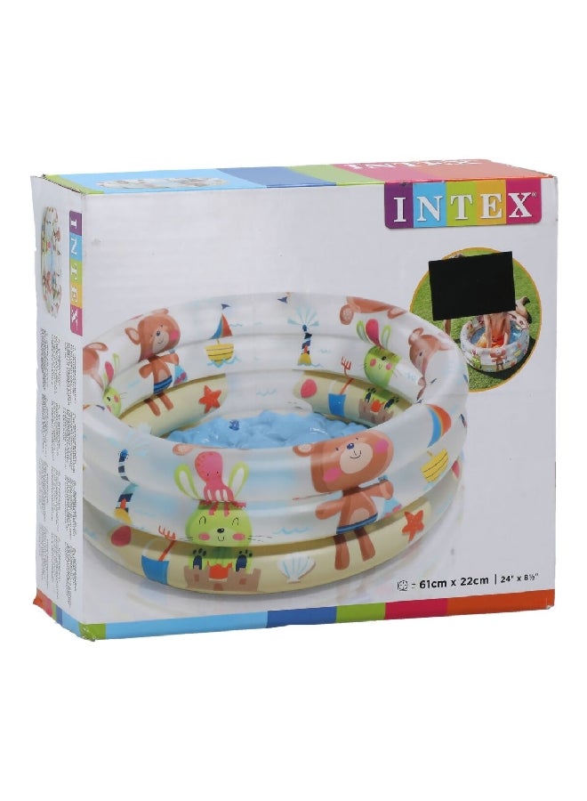 انتكس 57106 حمام سباحة للأطفال دائري قابل للنفخ بثلاث حلقات من البي في سي متعدد الألوان 22 × 61 × 61 سم - Image 4