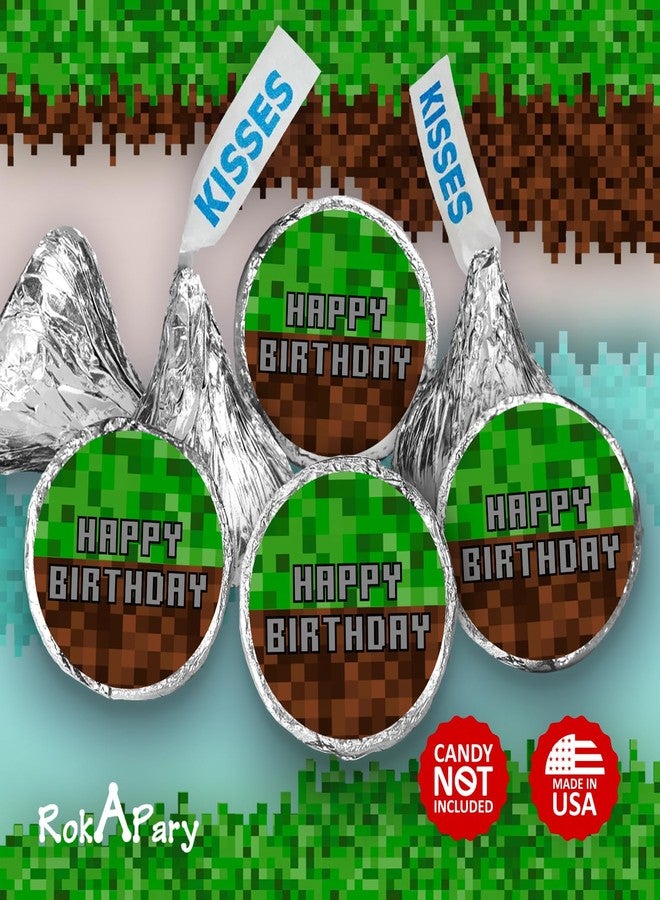 روكاباري ٢١٦ ملصقًا من ملصقات "قبلات عامل المنجم" (Pixel Miner Kisses)، ملصقات قبلات لحفلات أعياد الميلاد، للأولاد والبنات، هدايا رائعة لحفلات بطابع المنجم، زينة للمناسبات الحرفية، أغلفة لقطرات الشوكولاتة. الحلوى غير متضمنة. صنع في الولايات المتحدة الأمريكية - Image 3