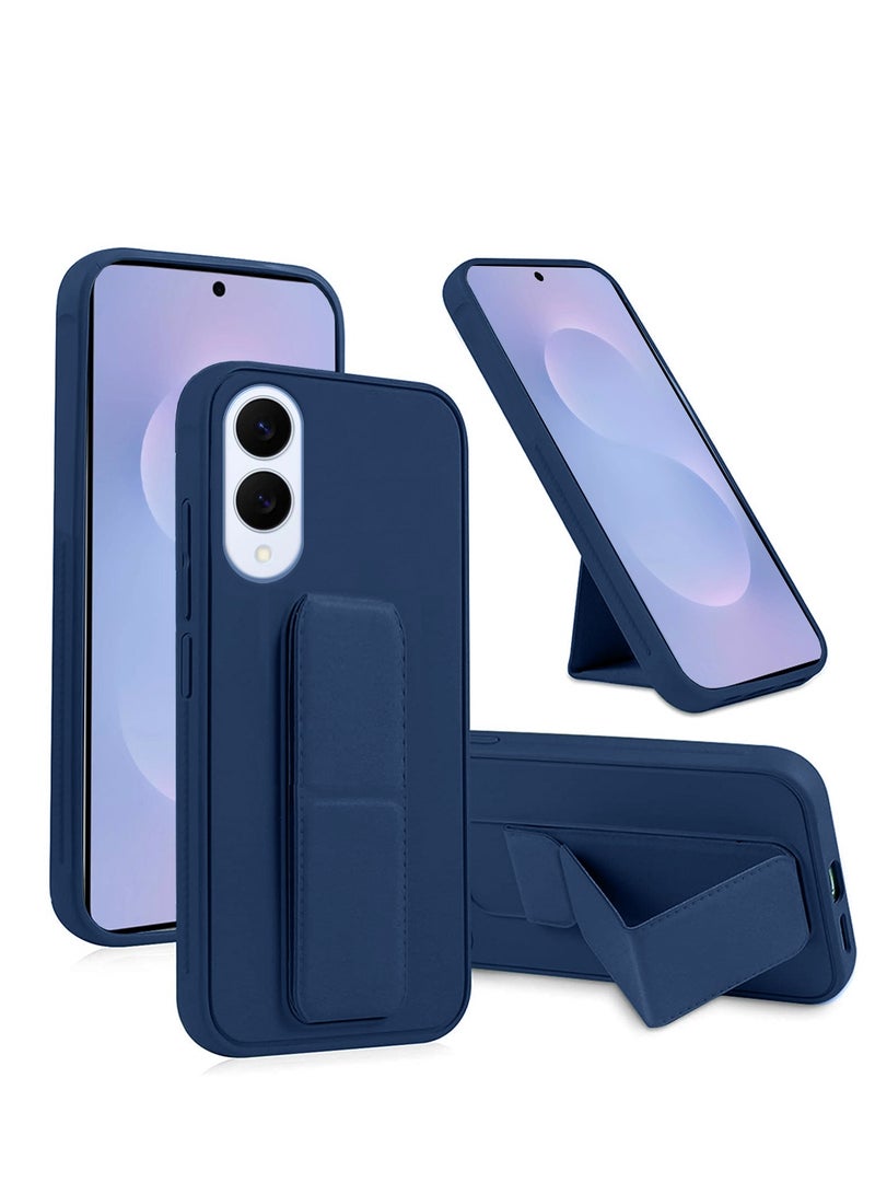 Wtech Samsung Galaxy S25 Edge 5G 2025 Hand Grip Foldable Magnetic Kickstand Wrist Strap Finger Grip with Built-in Iron Case Cover (MCGHSN) - Navy Blue - Image 1