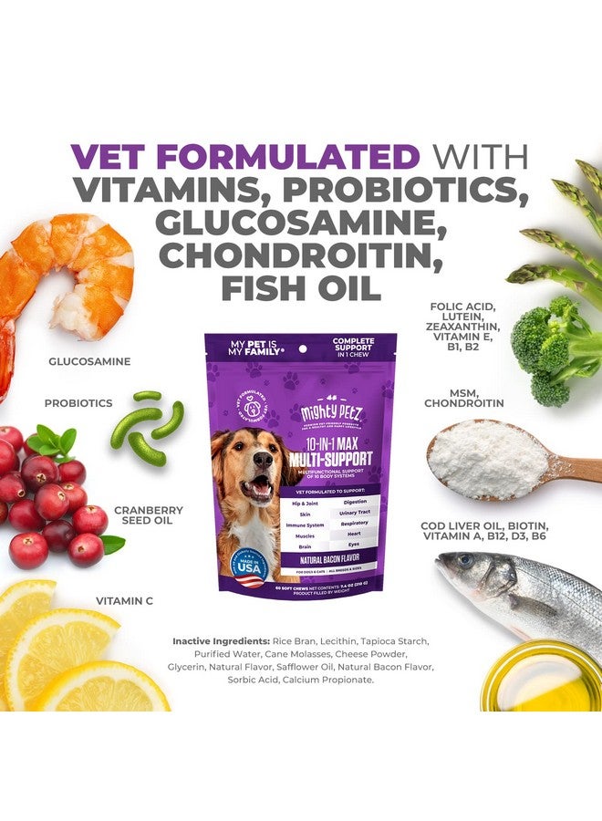 مايتي بيتز ماكس متعدد الفيتامينات للكلاب - فيتامينات ١٠ في ١ للكلاب الكبيرة والبالغة، دعم كامل للمفاصل، المناعة، الحركة، الأمعاء، الطاقة، صحة الجلد. مكمل غذائي يومي قابل للمضغ للحيوانات الأليفة. - Image 3