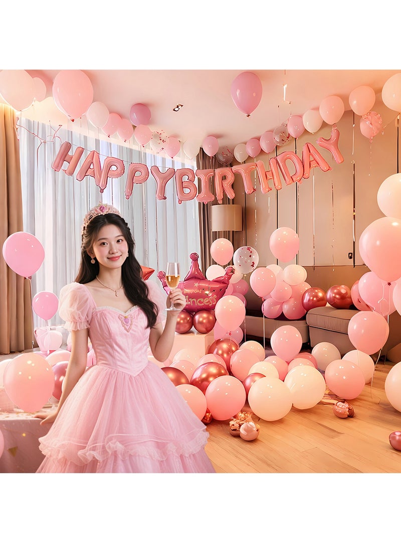 Aurafly Birthday Party Decoration Balloon Set，Includes Happy Birthday Balloon Banner, Foil Balloons, Sequin Balloons, Traceless Glue and Ribbon，Birthday Party Decorations and Supplies - Image 2