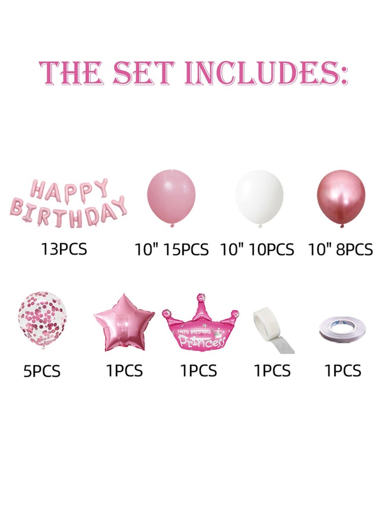 Aurafly Birthday Party Decoration Balloon Set，Includes Happy Birthday Balloon Banner, Foil Balloons, Sequin Balloons, Traceless Glue and Ribbon，Birthday Party Decorations and Supplies - Image 4