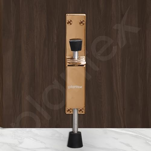 Plantex Kickdown Door Stopper Spring Loaded Telescopic Step On/Off Door Stopper Rubber, Adjustable Heavy Duty Door Locks Holder Stops/Release by Foot/Door Stops - Pack of 1 (Rose Gold) - Image 2