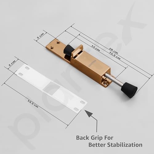 Plantex Kickdown Door Stopper Spring Loaded Telescopic Step On/Off Door Stopper Rubber, Adjustable Heavy Duty Door Locks Holder Stops/Release by Foot/Door Stops - Pack of 1 (Rose Gold) - Image 3