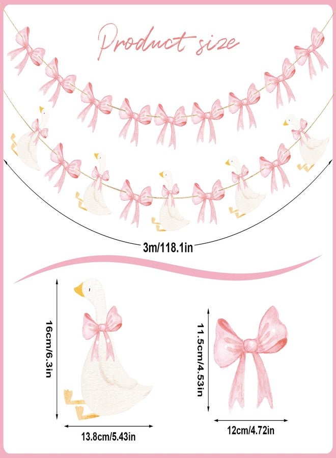 تاوباري مجموعة من قطعتين من لافتة عيد ميلاد أوزة مضحكة من TaoBary، لافتة موضوع أوزة، ديكور حفل عيد الميلاد الأول لحفل استقبال المولود الجديد، لوازم حفلات الفتيات (وردي) - Image 2