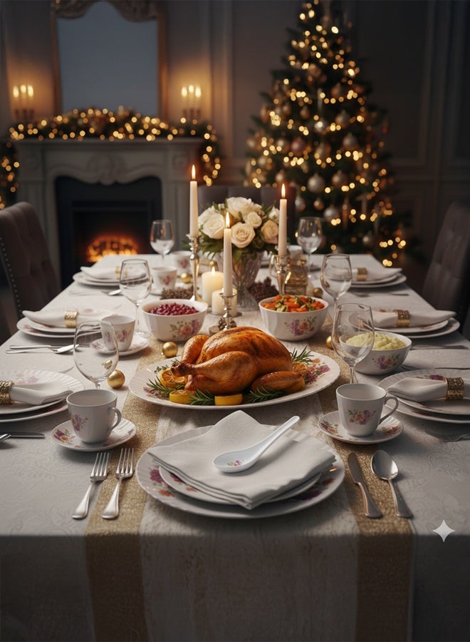 TIMMY Opal Dinner Set 58 Pieces, Premium Opalware, Design 6923 - Image 5