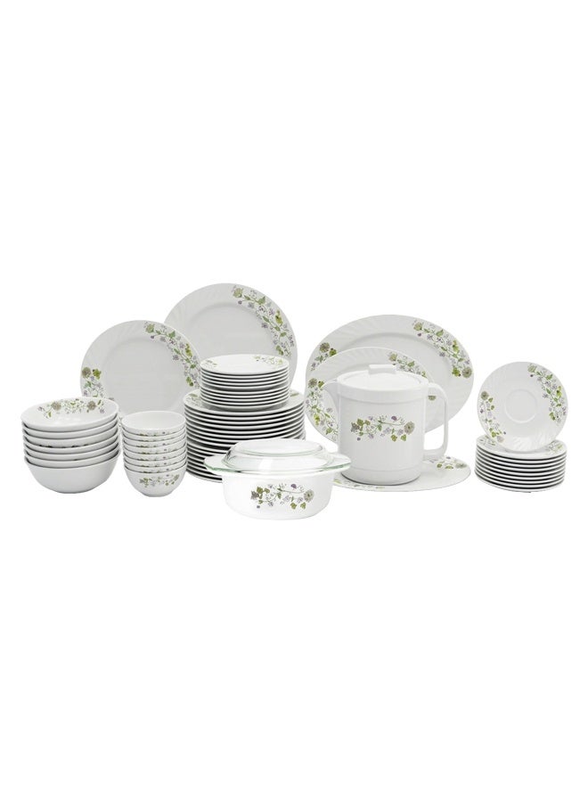 TIMMY Opal Dinner Set 58 Pieces - Premium Quality Opalware with Elegant Design 6923, Durable, Chip-Resistant, Lightweight, Easy to Clean, Ideal for Daily Use, Family Dining & Special Occasions - Image 1
