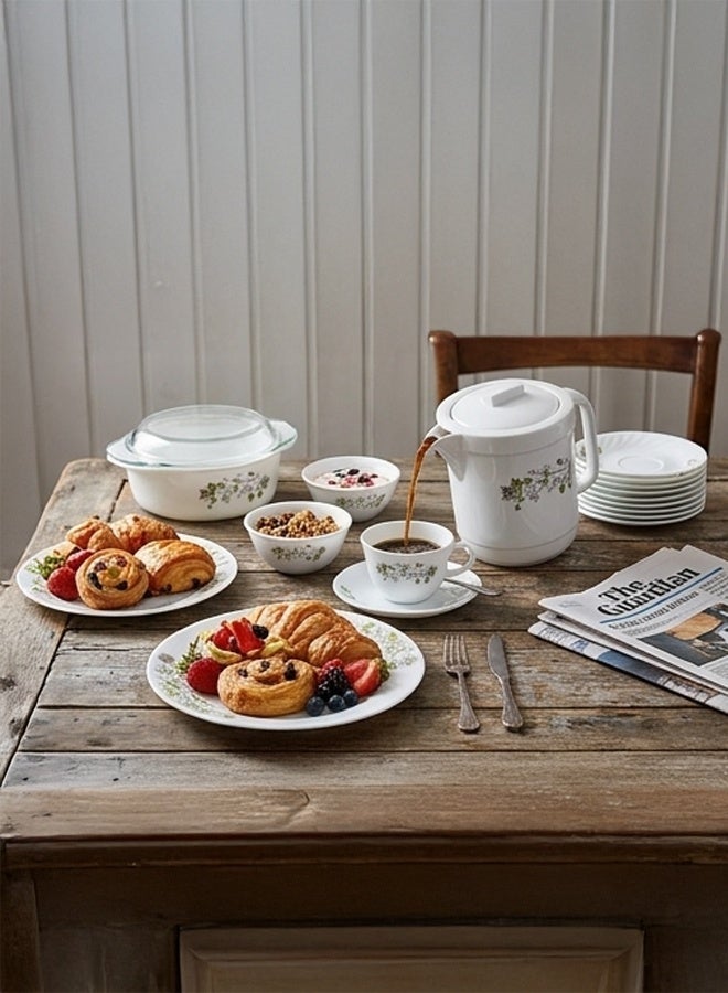 TIMMY Opal Dinner Set 58 Pieces - Premium Quality Opalware with Elegant Design 6923, Durable, Chip-Resistant, Lightweight, Easy to Clean, Ideal for Daily Use, Family Dining & Special Occasions - Image 4