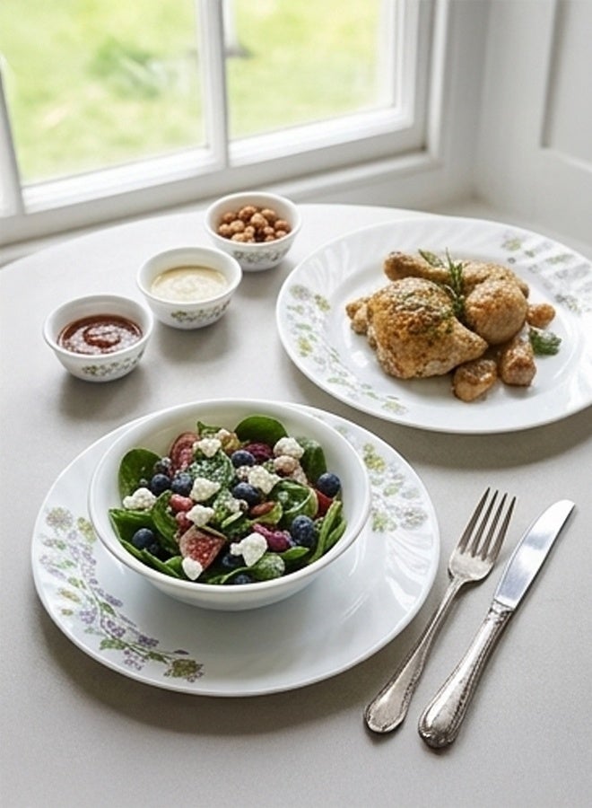TIMMY Opal Dinner Set 58 Pieces - Premium Quality Opalware with Elegant Design 6923, Durable, Chip-Resistant, Lightweight, Easy to Clean, Ideal for Daily Use, Family Dining & Special Occasions - Image 3