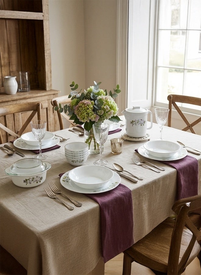 TIMMY Opal Dinner Set 58 Pieces - Premium Quality Opalware with Elegant Design 6923, Durable, Chip-Resistant, Lightweight, Easy to Clean, Ideal for Daily Use, Family Dining & Special Occasions - Image 2