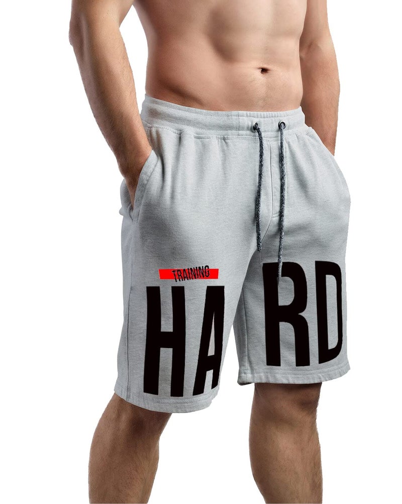 hotfits Men's Grey Cotton Gym Regular Shorts-Hard-XXL - Image 1