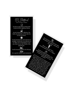 Boutique Marketing LLC Ipl Photofacial Aftercare Cards ; 50 Pack ; Size 2X3.5 Inches Business Card Size ; Photofacial Professionals Esthetician ; Black Card Design  - Image 2