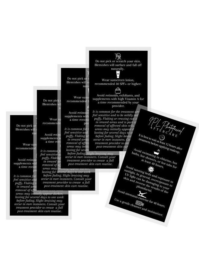 Boutique Marketing LLC Ipl Photofacial Aftercare Cards ; 50 Pack ; Size 2X3.5 Inches Business Card Size ; Photofacial Professionals Esthetician ; Black Card Design  - Image 5