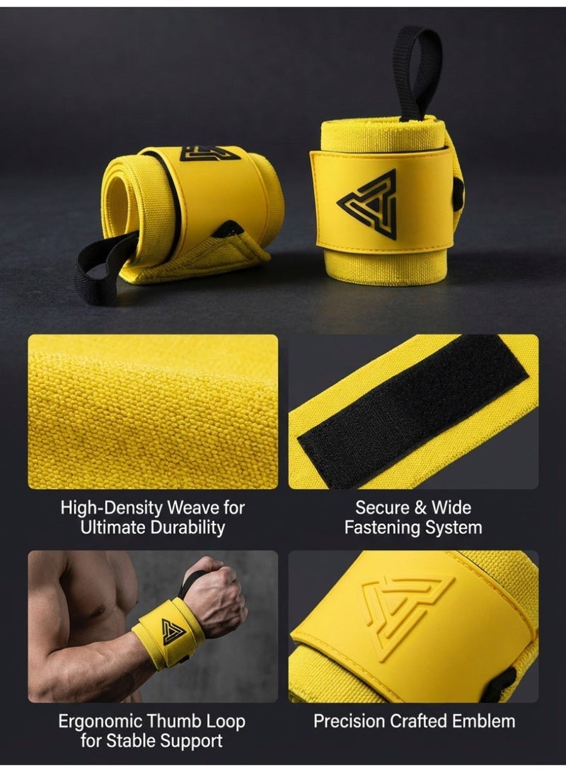 MS MIN Weightlifting Wrist Wraps for Gym Training, Adjustable Velcro Support – Grey - Image 4