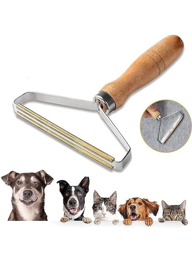 Generic Premium Pet Hair Remover, Lint Remover, Lint Shaver, Reusable Double Sided Lint Roller with Wooden Handle, Easy to Clean Pet Fur, Efficiently Removes Dog Hair & Cat Hair Dust in Carpets and Furniture - Image 1