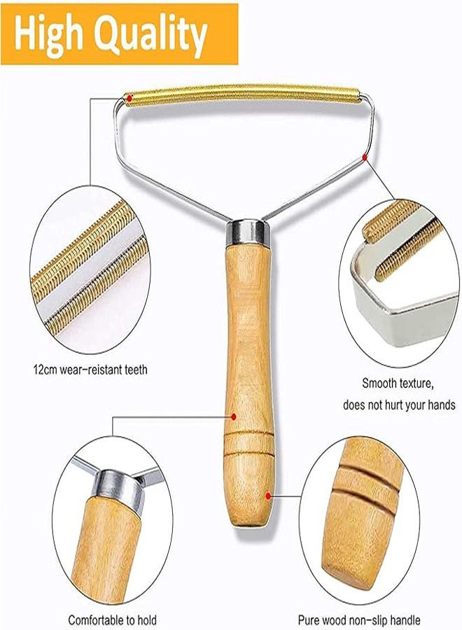 Generic Premium Pet Hair Remover, Lint Remover, Lint Shaver, Reusable Double Sided Lint Roller with Wooden Handle, Easy to Clean Pet Fur, Efficiently Removes Dog Hair & Cat Hair Dust in Carpets and Furniture - Image 3