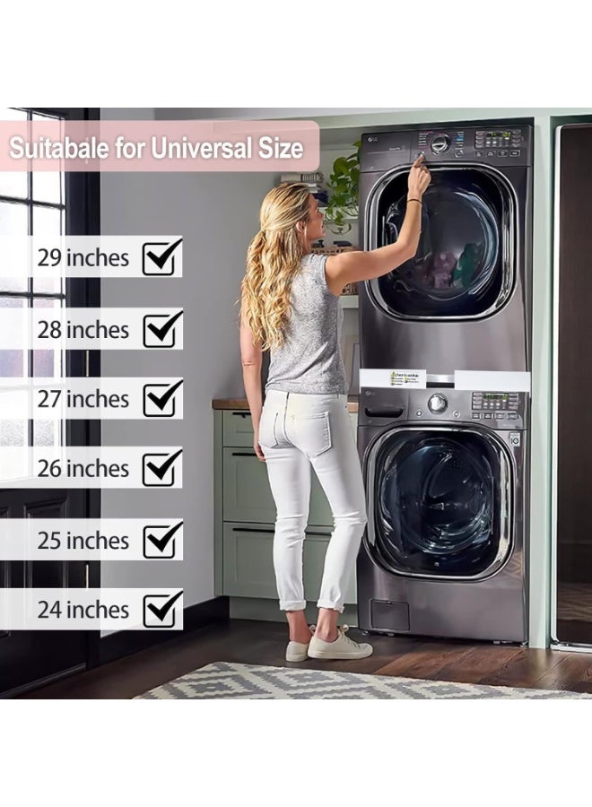Relex Stackable Washing Machine Dryer Kit, Universal Stackable Washing Machine Frame Kit for Washing Machines Width 46-66cm, Adjustable Stackable Kit with Ratchet Lanyard - Image 3