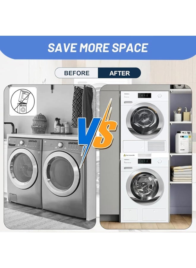 Relex Stackable Washing Machine Dryer Kit, Universal Stackable Washing Machine Frame Kit for Washing Machines Width 46-66cm, Adjustable Stackable Kit with Ratchet Lanyard - Image 4