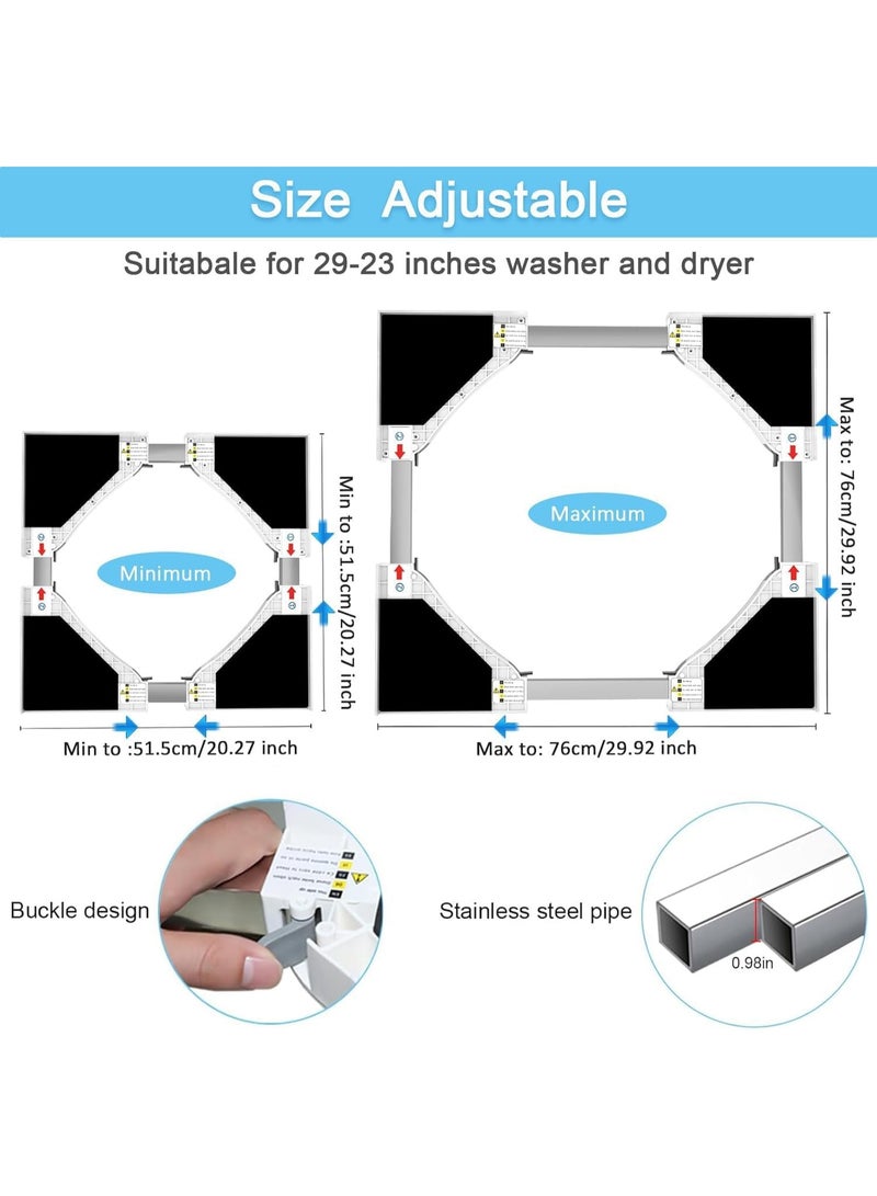 Relex Stackable Washing Machine Dryer Kit, Universal Stackable Washing Machine Frame Kit for Washing Machines Width 46-66cm, Adjustable Stackable Kit with Ratchet Lanyard - Image 2