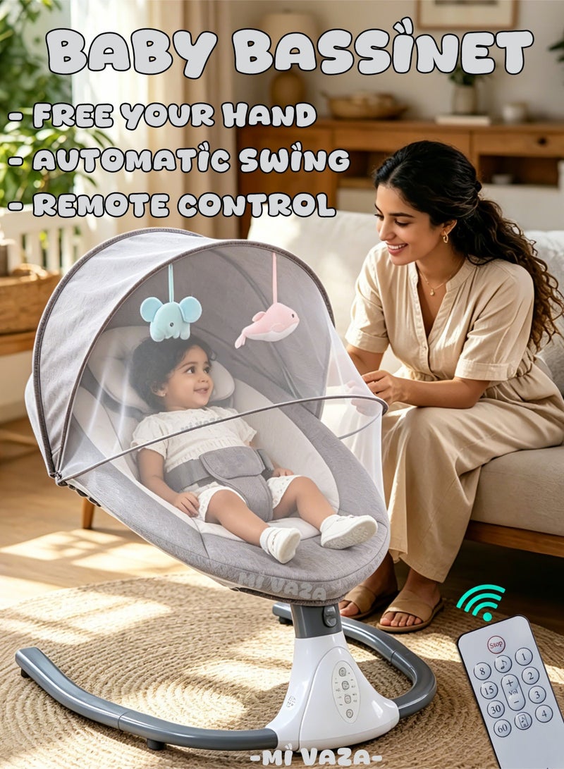 Mi VAZA Multifunctional Baby Bassinet With Remote - Baby Rocking Chair - Infant Swing - Baby Rocker - With Mosquito Net - Bluetooth Play Music - Timed Swing - Baby Cot - Image 1