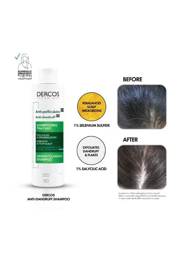 Dercos (Anti Dandruff DS) Dercos Anti Dandruff Shampoo for Normal to Oily - 200ml - Image 2