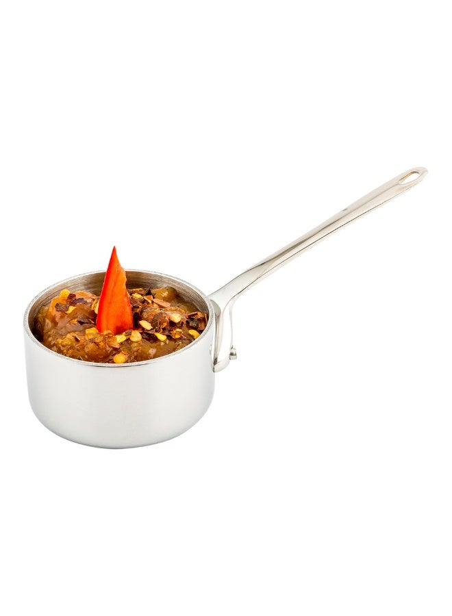 Restaurantware 2 Ounce Mini Sauce Pan, 1 Silver Sauce Pan - Ergonomic Handle, Oven-Ready, Stainless Steel 2-Ounce Sauce Pan, No-Corrosion, For Sauces, Dips, Or Mini Dishes  - Image 2
