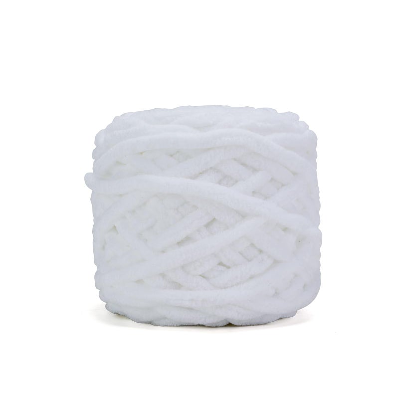 INNDUN Blanket Yarn 100g/3.5oz - White Chenille Yarn 6 Super Bulky - 72 Yards - Knitting, Crocheting & Crafts Chunky Yarn - Image 1