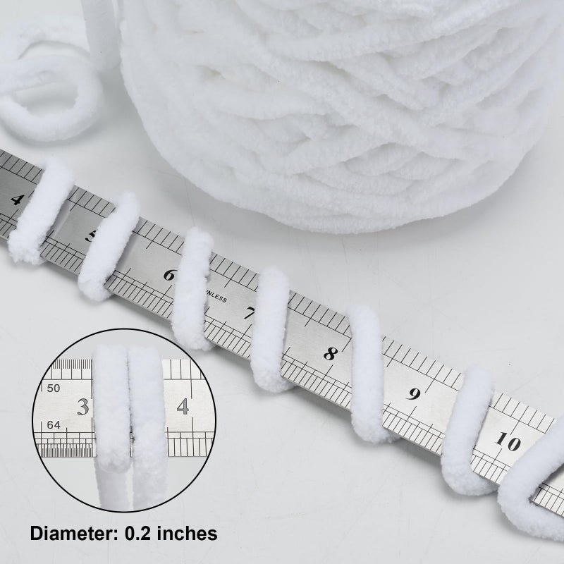INNDUN Blanket Yarn 100g/3.5oz - White Chenille Yarn 6 Super Bulky - 72 Yards - Knitting, Crocheting & Crafts Chunky Yarn - Image 2