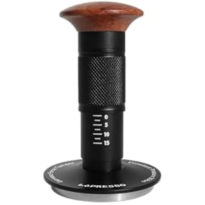 LePRESSO Ground Coffee Tamper 585Mm Portafilter Thread Bottom For Coffee Bean Powder Stainless Steel Base Wooden Handle Espresso Tamper For Coffee Machine Barista Spring Calibrated  Black - Image 2