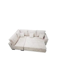 R2R FURNITURE L SHAPE SOFA BED, BEIGE SIMPLE DESIGN 