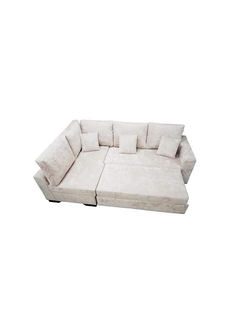 R2R FURNITURE - L SHAPE SOFA BED, BEIGE SIMPLE DESIGN - Image 1
