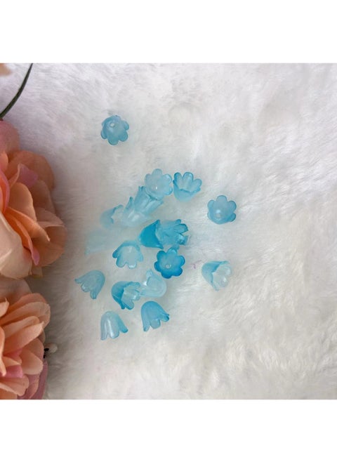 Two-Tone Calla Lily Gradient DIY Pendant Sky blue 10*10mm a kilo about 1900