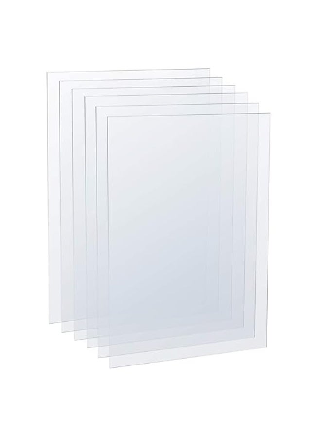 Slasa SLASA 6 Pcs Clear Acrylic Sheets, Transparent Plexiglass Panels Boards for Picture Frame Glass Replacement, Display Projects, Painting, DIY Craft – 5 x 7 Inch - Image 1