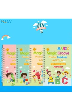 Generic 4Pcs Magic Books Handwriting Practice Workbook Reusable Copybook Notebooks (4 Books + 1 Pen + 10 Refills)  - Image 2