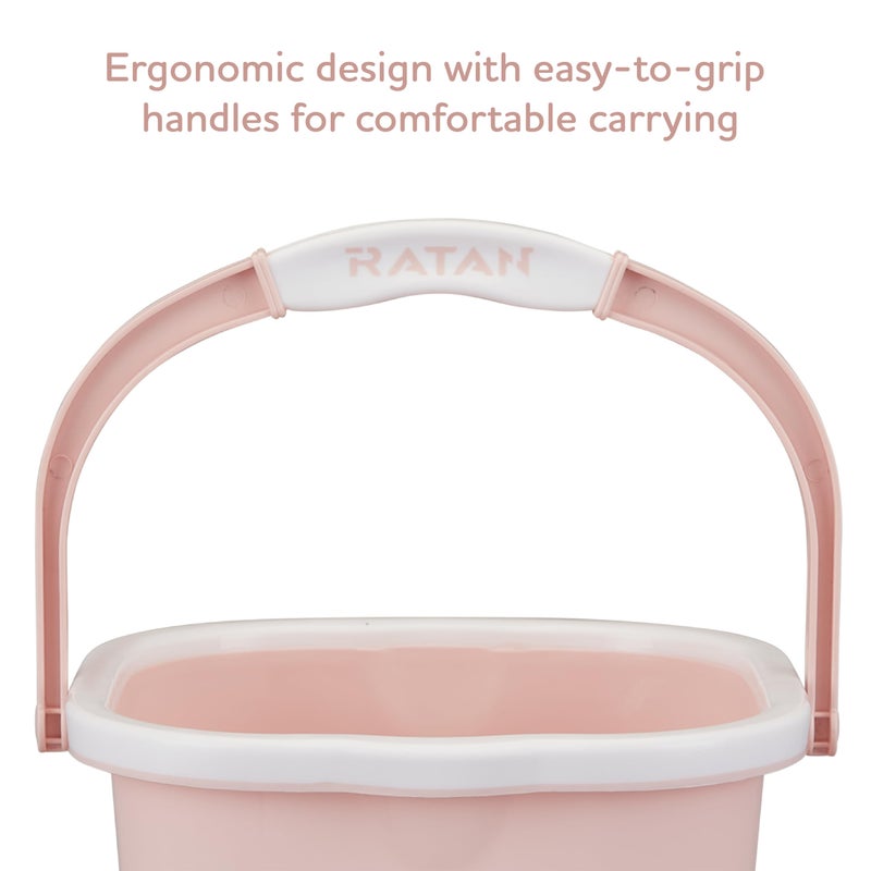 RATAN PLASTICWARE دلو راتان بلاستيكوير بريما (5 لتر × 3) - وردي ديازو | خفيف الوزن وسهل الحمل | مثالي للاستخدام في الحمامات والمطابخ والمناطق الرطبة - Image 5