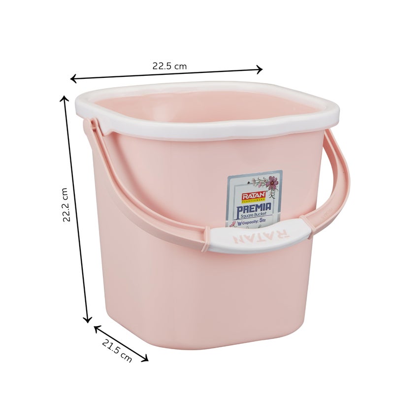 RATAN PLASTICWARE دلو راتان بلاستيكوير بريما (5 لتر × 3) - وردي ديازو | خفيف الوزن وسهل الحمل | مثالي للاستخدام في الحمامات والمطابخ والمناطق الرطبة - Image 3