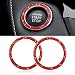 WINKA 2pcs Bling Car Engine Start Button Cover Diamond Crystal Push Start Stop Button Ring Sparkly Bling Ignition Button Cover Rhinestone Keyless Ignition Ring Universal Car Accessories Red - Image 2