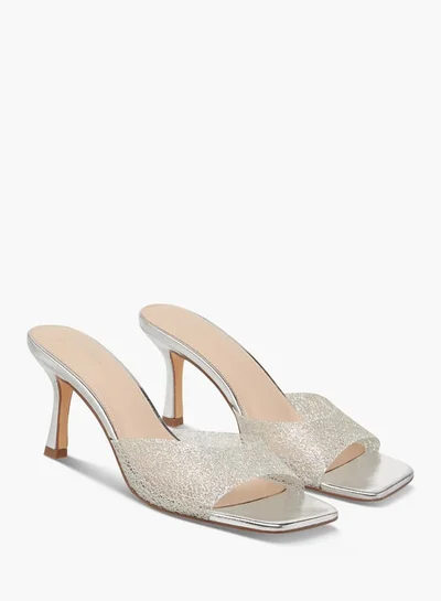 Flora Bella By Shoexpress Women Textured Slip-On Sandals with Stiletto Heels