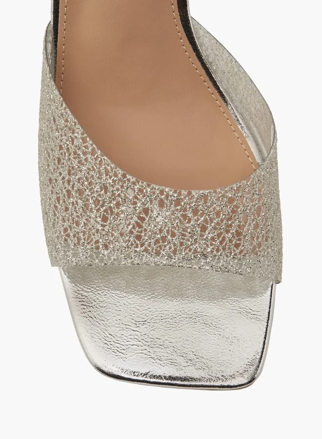 Flora Bella By Shoexpress Women Textured Slip-On Sandals with Stiletto Heels