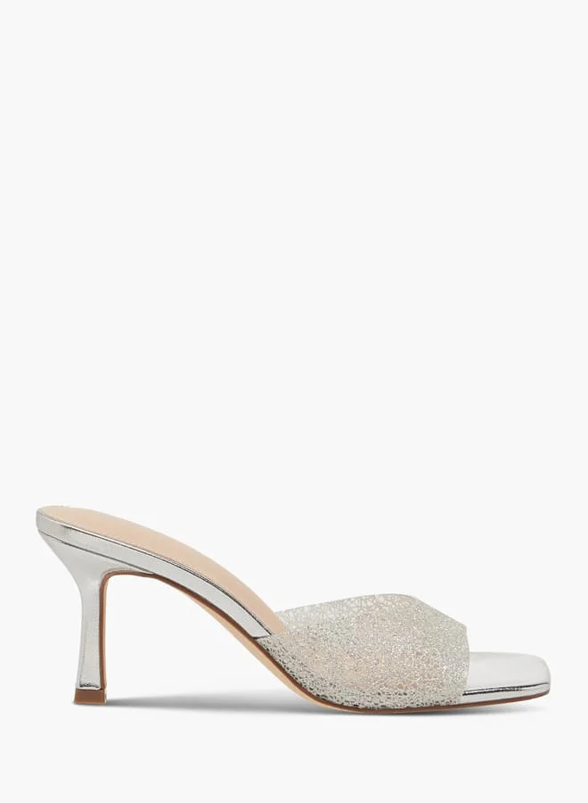 Flora Bella By Shoexpress Women Textured Slip-On Sandals with Stiletto Heels