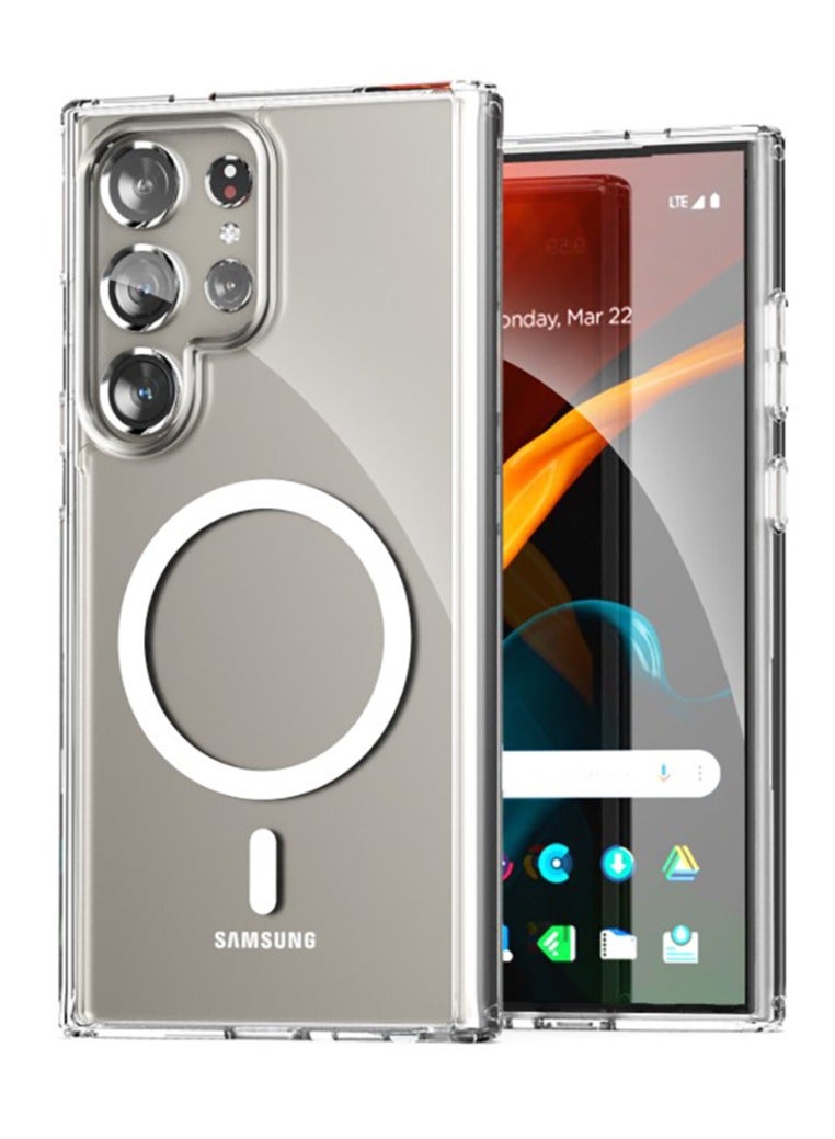 جراب ماجسيف مضاد للصدمات لهاتف سامسونج جالاكسي اس 24 الترا  - شفاف - Image 1