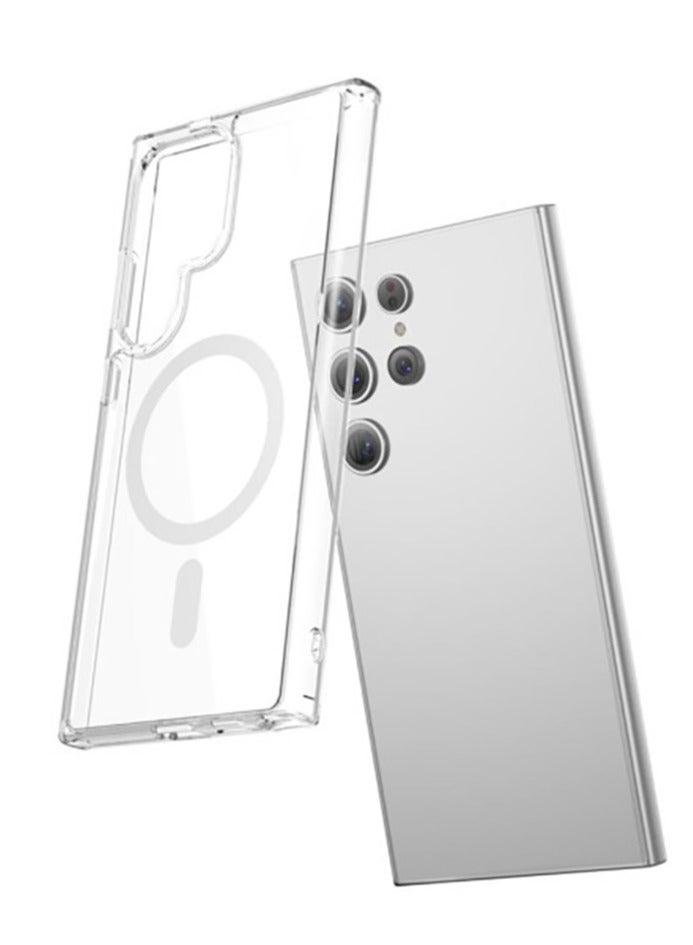 جراب ماجسيف مضاد للصدمات لهاتف سامسونج جالاكسي اس 24 الترا  - شفاف - Image 2