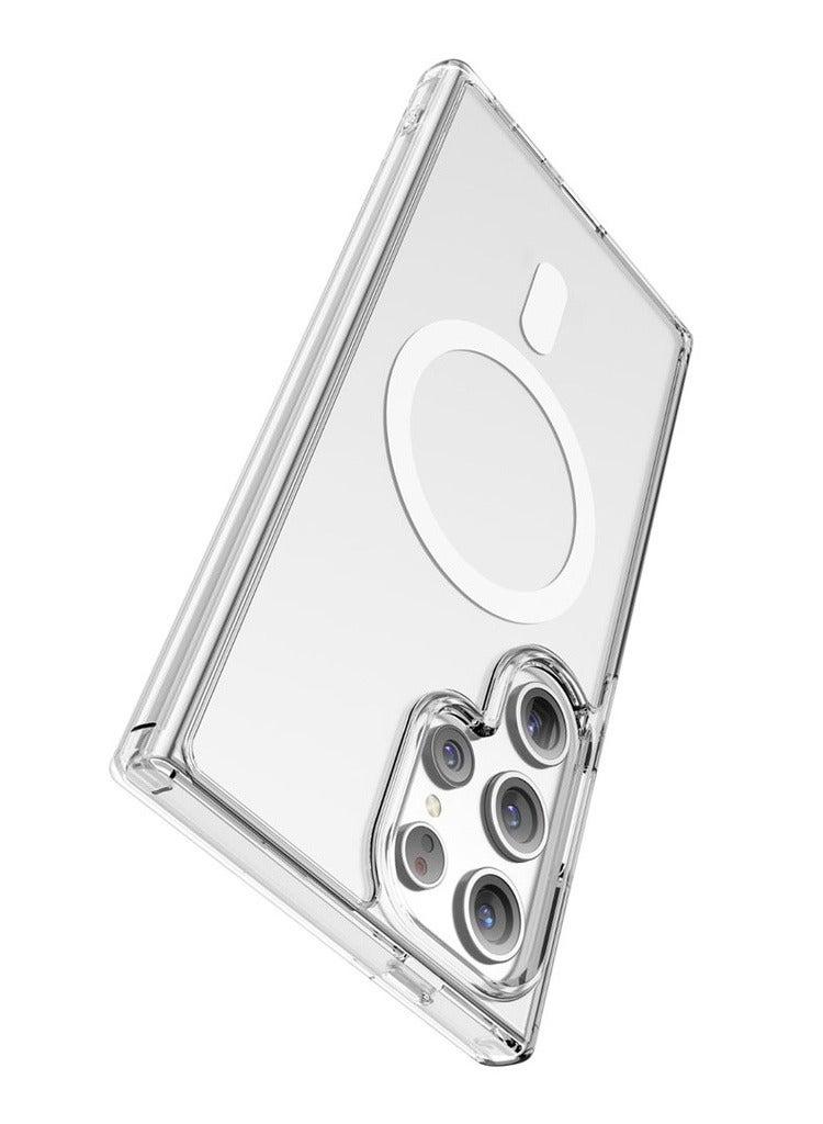 جراب ماجسيف مضاد للصدمات لهاتف سامسونج جالاكسي اس 24 الترا  - شفاف - Image 3