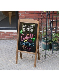 Generic Magnetic Chalkboard A Frame Blackboard Sandwich Board Pavement Sign Standing Chalkboard Sign for Business Restaurant Wedding  - Image 2